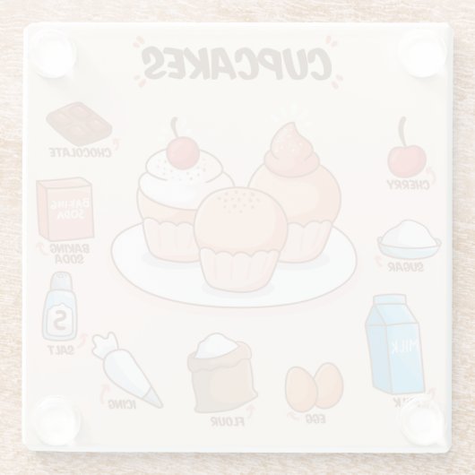 Cake Recipe Glass Untersetzer (Rückseite)