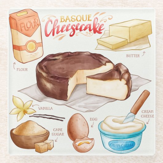 Cake Recipe Glass Untersetzer (Vorderseite)