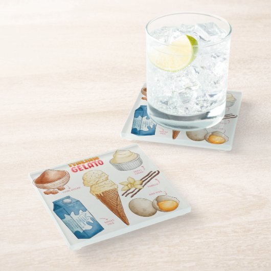 Cake Recipe Glass Untersetzer (Schrägansicht)