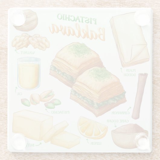 Cake Recipe Glass Untersetzer (Rückseite)