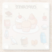 Cake Recipe Glass Untersetzer (Rückseite)