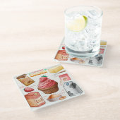 Cake Recipe Glass Untersetzer (Schrägansicht)