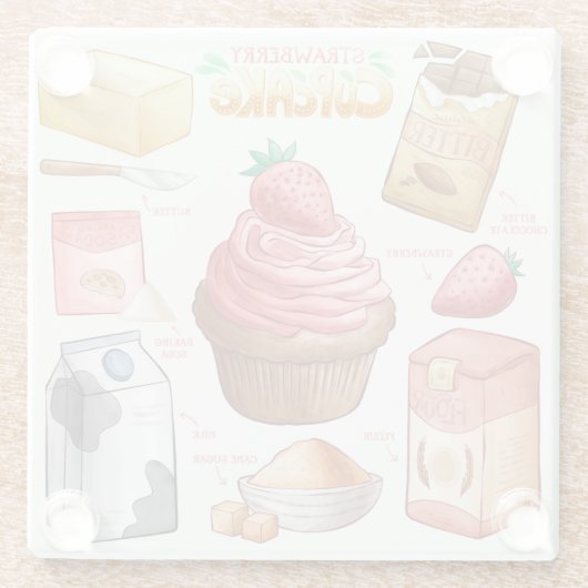 Cake Recipe Glass Untersetzer (Rückseite)