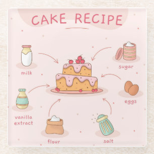 Cake Recipe Glasuntersetzer
