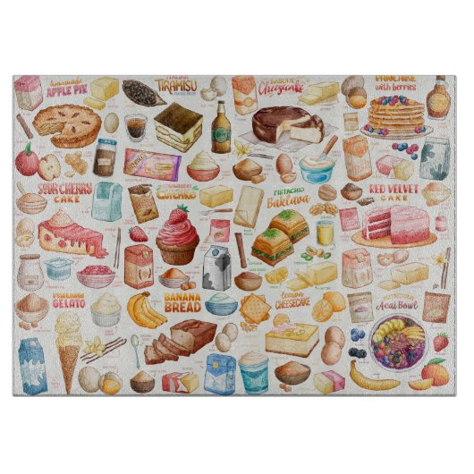 Cake Recips Cutting Board Schneidebrett (Vorderseite)