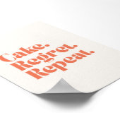Cake Regret Repeat – Fun Quote Poster (Ecke)