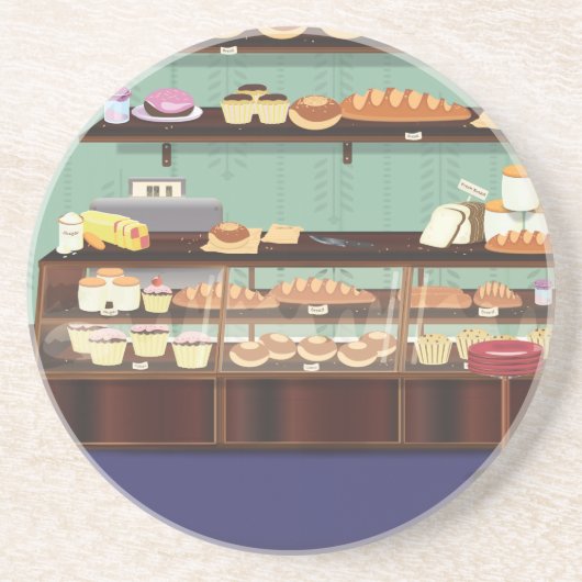 Cake Shop Counter Sandstein Untersetzer (Vorne)