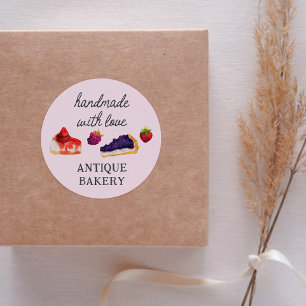 Cake Shop Handmade mit Liebe Runder Aufkleber