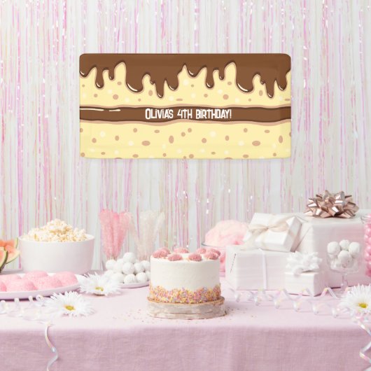 Cake Slice Cartoon Kindergeburtstag Party Banner (Party)