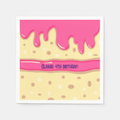 Cake Slice Cartoon Kindergeburtstag Party pink Serviette (Vorderseite)