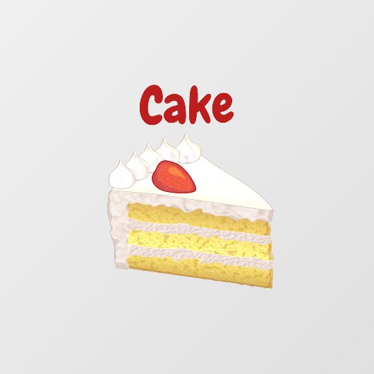 Cake Slice mit Individuelle Name, Business oder Sl Fensteraufkleber (Blatt)