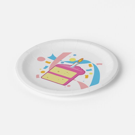 Cake Slice Pappteller (Schrägansicht)