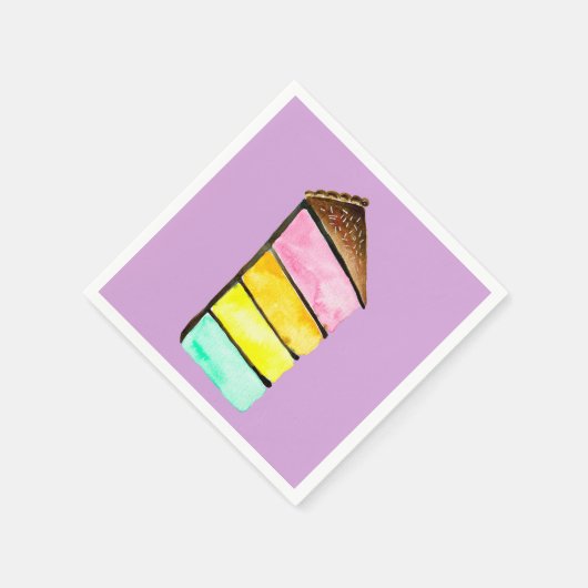Cake Slice Regenbogenkuchen Art Serviette (Ecke)