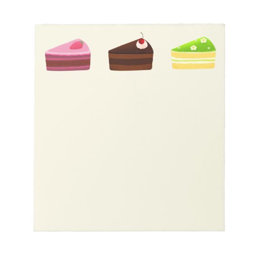 Cake Slices Dessert Notizblock (Vorderseite)