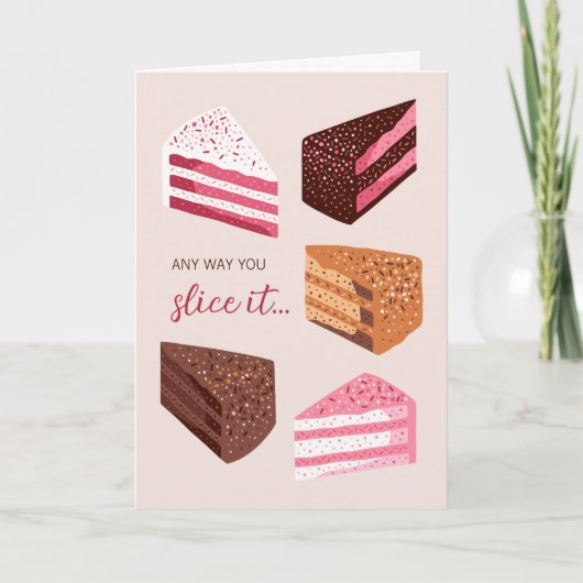 Cake slices hand drawn illustration birthday card karte (Vorderseite)