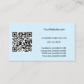 Cake Stand Eleganery Blue Custom QR Code Visitenkarte (Rückseite)