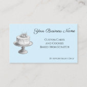 Cake Stand Eleganery Blue Custom QR Code Visitenkarte (Vorderseite)