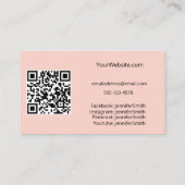 Cake Stand Eleganery Peach Custom QR Code Visitenkarte (Rückseite)