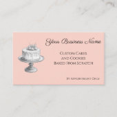 Cake Stand Eleganery Peach Custom QR Code Visitenkarte (Vorderseite)