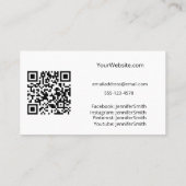 Cake Stand Eleganery White Custom QR Code Visitenkarte (Rückseite)