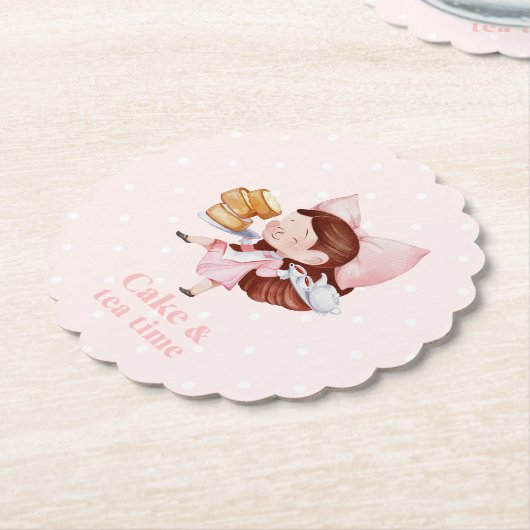 Cake & Tee Time skallopierter Untersetzer (angewinkelt)
