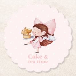 Cake & Tee Time skallopierter Untersetzer