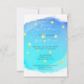 Cake Unicorn Rose Gold Aqua Ticino Einladung (Rückseite)