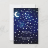 Cake Unicorn Rose Gold Blue Navy Starry Night Einladung (Rückseite)