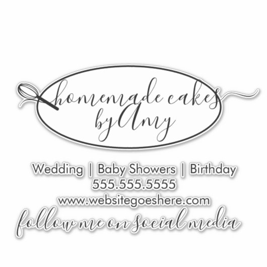 Cake Whisk Circle Logo Bakery Business Car Aufkleber (Vorderseite)