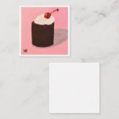 Cake with Cherry on Top Mitteilungskarte (Vorne/Hinten)
