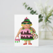 Cake Woman Postkarte (Stehend Vorderseite)