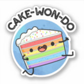 Cake-won-do Funny Taekwondo Cake Pun Aufkleber (Vorderseite)