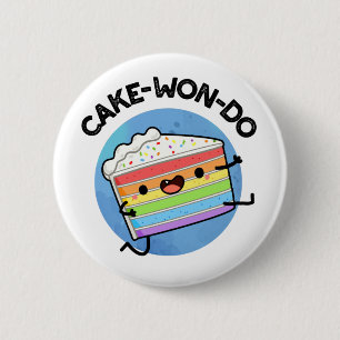 Cake-won-do Funny Taekwondo Cake Pun Button
