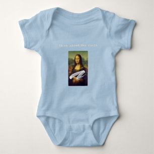 Caked Mona Lisa "Denken Sie an die Erde" Slogan Fa Baby Strampler