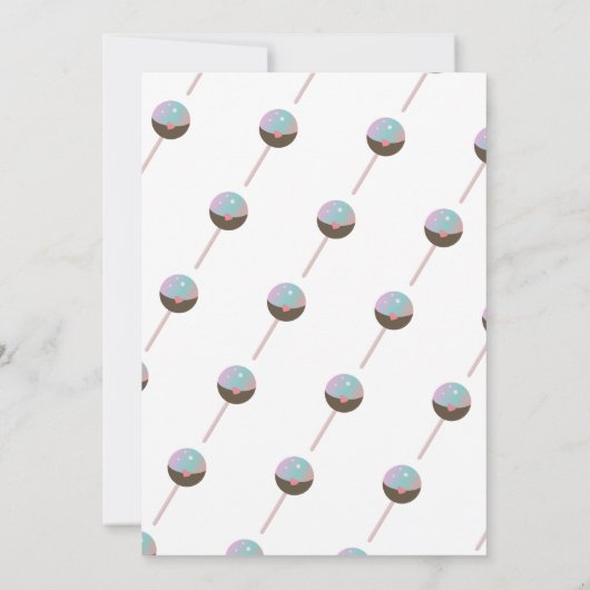 Cakepop Gender-Offenlegung Er oder sie Einladung (Rückseite)