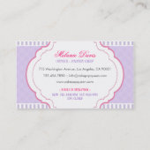 Cakepop Königin-Bäckerei-Lavendel und Fuchsie Visitenkarte (Rückseite)