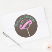 Cakepop Logo Banner Wirbel für selbstgebackene Bäc Runder Aufkleber (Umschlag)
