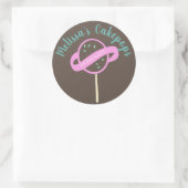 Cakepop Logo Banner Wirbel für selbstgebackene Bäc Runder Aufkleber (Tasche)