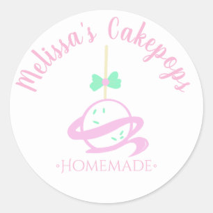 Cakepop Logo Sprinklen hausgemachte Bäckerei Wirbe Runder Aufkleber