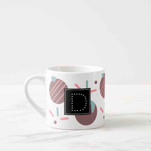Cakepop Sprinkles Herz Confetti Muster Monogramm Espressotasse (Links)