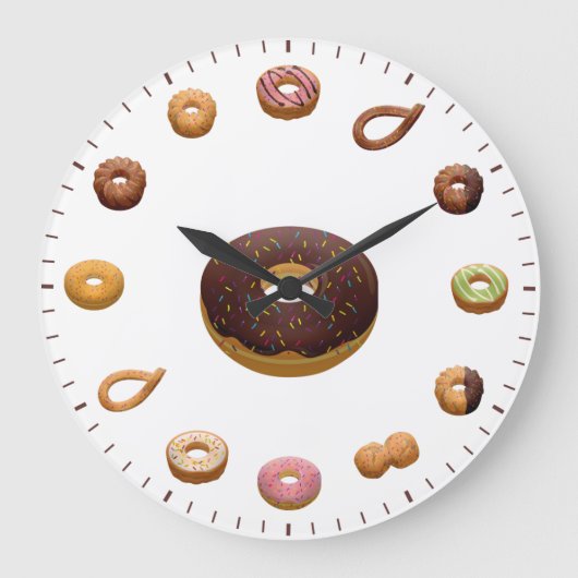 Cakes and Donuts Themed Große Wanduhr (Vorderseite)