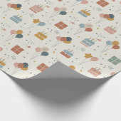 Cakes, Balloons & Confetti Scandi Birthday Geschenkpapier (Ecke)