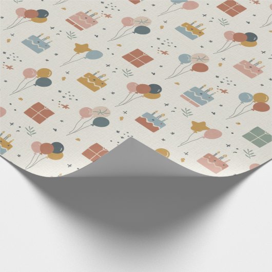 Cakes, Balloons & Confetti Scandi Birthday Geschenkpapier