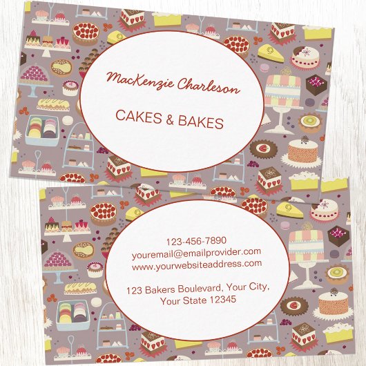 Cakes Catering Baker Business Card Visitenkarte