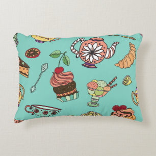 Cakes Confections: Vintages nahtloses Muster Dekokissen