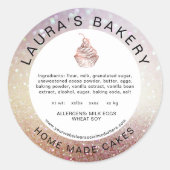 Cakes Cupcake Bakery Ingredients List Food Label Runder Aufkleber (Vorderseite)