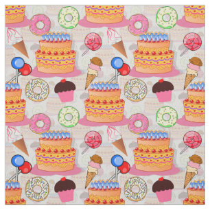 Cakes Cupcakes Lollipop Donuts Icecream Textil Stoff