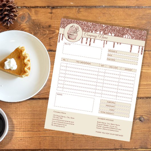 Cakes Rechnungsformular Geschäftsquotation Notepad Notizblock