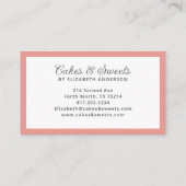Cakes & Süßigkeiten Cupcake Bäckerei Konditorei Ko Visitenkarte (Rückseite)