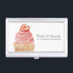 Cakes & Süßigkeiten Cupcake Bäckerei Konditorei Ko Visitenkarten Dose<br><div class="desc">Ein niedlicher Erdbeerkuchen mit rosafarbenem Zuckerguss schmückt dieses Bäckerkartengehäuse. Personalisieren Sie es mit Ihrem Namen und Geschäftsinformationen. Entworfen für Sie von BlackBerry Boulevard.</div>